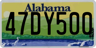 AL license plate 47DY500