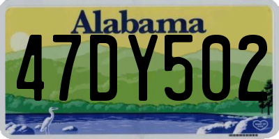 AL license plate 47DY502