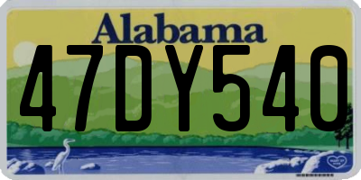 AL license plate 47DY540