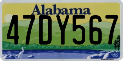 AL license plate 47DY567