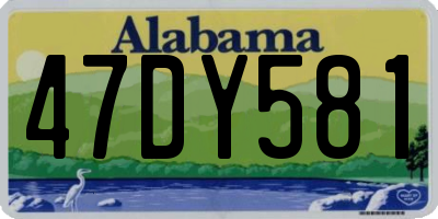 AL license plate 47DY581