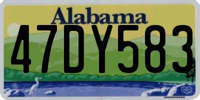 AL license plate 47DY583