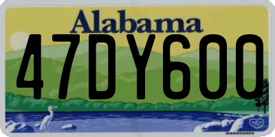 AL license plate 47DY600