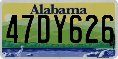 AL license plate 47DY626