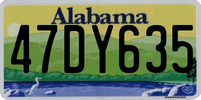 AL license plate 47DY635