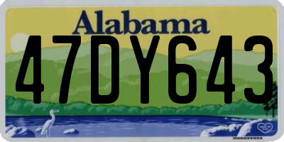 AL license plate 47DY643