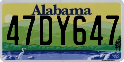 AL license plate 47DY647