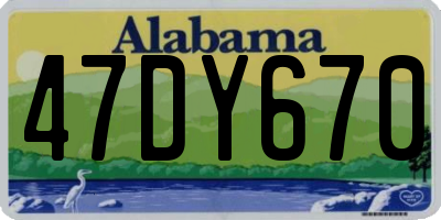 AL license plate 47DY670