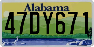 AL license plate 47DY671