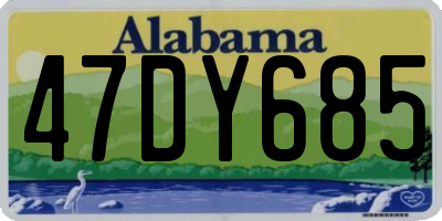 AL license plate 47DY685