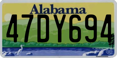 AL license plate 47DY694