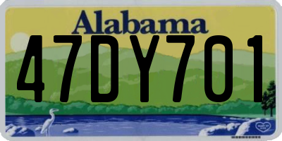 AL license plate 47DY701