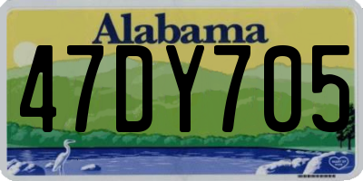 AL license plate 47DY705
