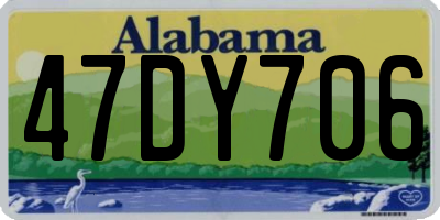 AL license plate 47DY706