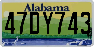 AL license plate 47DY743