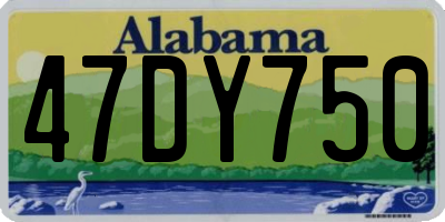 AL license plate 47DY750