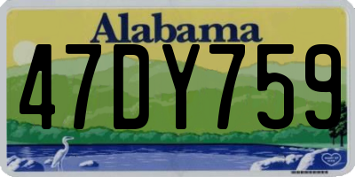 AL license plate 47DY759