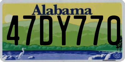 AL license plate 47DY770