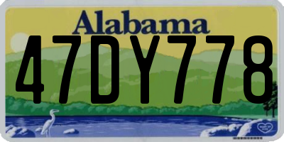 AL license plate 47DY778