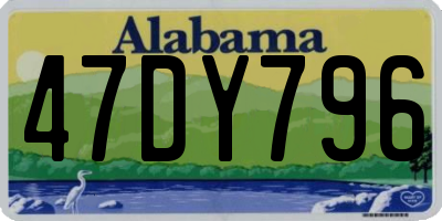 AL license plate 47DY796