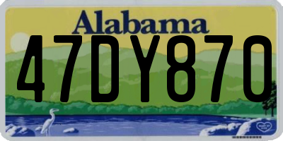 AL license plate 47DY870