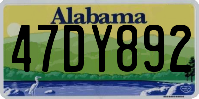 AL license plate 47DY892