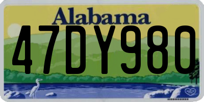AL license plate 47DY980