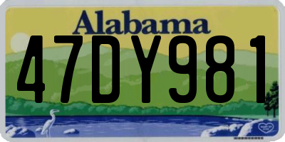 AL license plate 47DY981