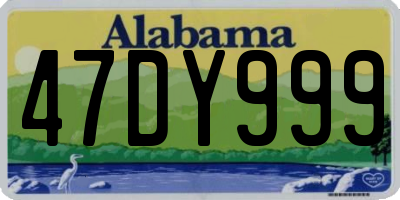AL license plate 47DY999