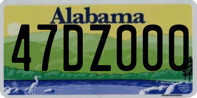 AL license plate 47DZ000