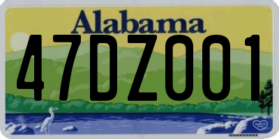 AL license plate 47DZ001