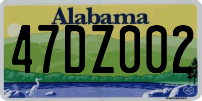 AL license plate 47DZ002