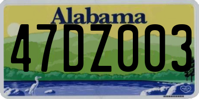 AL license plate 47DZ003