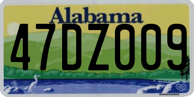 AL license plate 47DZ009