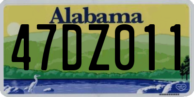 AL license plate 47DZ011