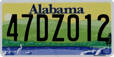 AL license plate 47DZ012