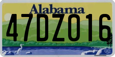 AL license plate 47DZ016