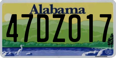 AL license plate 47DZ017