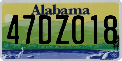 AL license plate 47DZ018