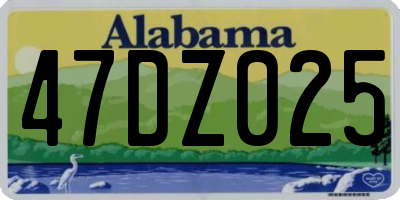 AL license plate 47DZ025