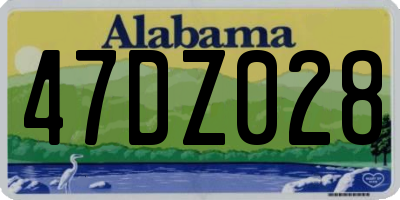 AL license plate 47DZ028