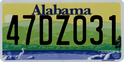 AL license plate 47DZ031