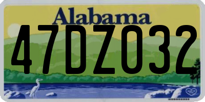 AL license plate 47DZ032