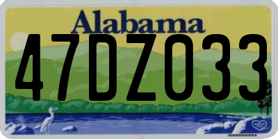AL license plate 47DZ033