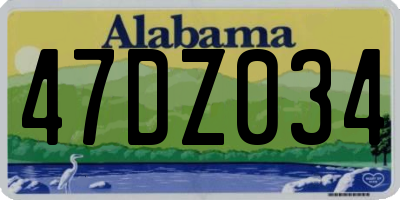 AL license plate 47DZ034