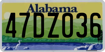 AL license plate 47DZ036