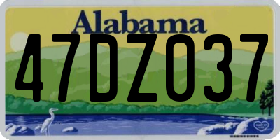 AL license plate 47DZ037