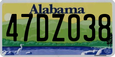 AL license plate 47DZ038