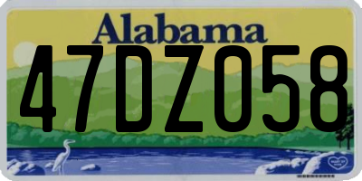 AL license plate 47DZ058