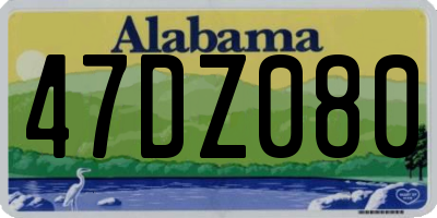 AL license plate 47DZ080